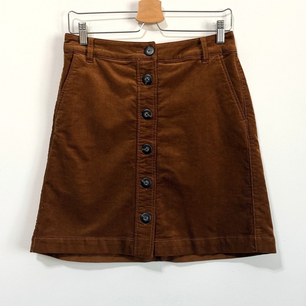 CAbi University Skirt Corduroy Brown 4 Preppy Academia Y2K 29" Waist Trendy Boho